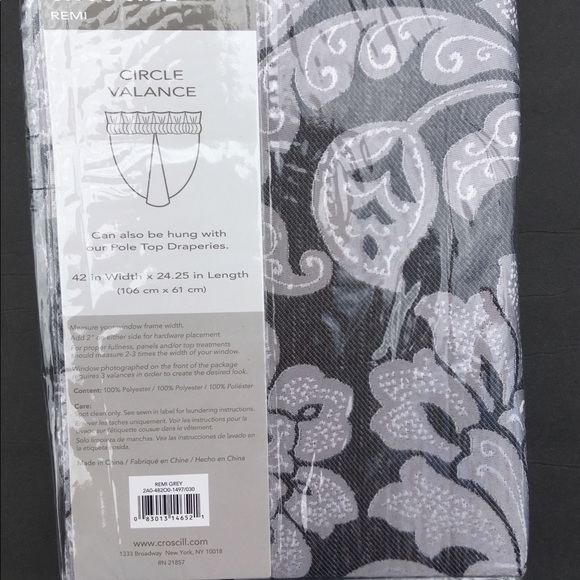 Croscill Valance Remi Circle 42” x 24.25”Damask Jacquard Discontinued New - Picture 2 of 2
